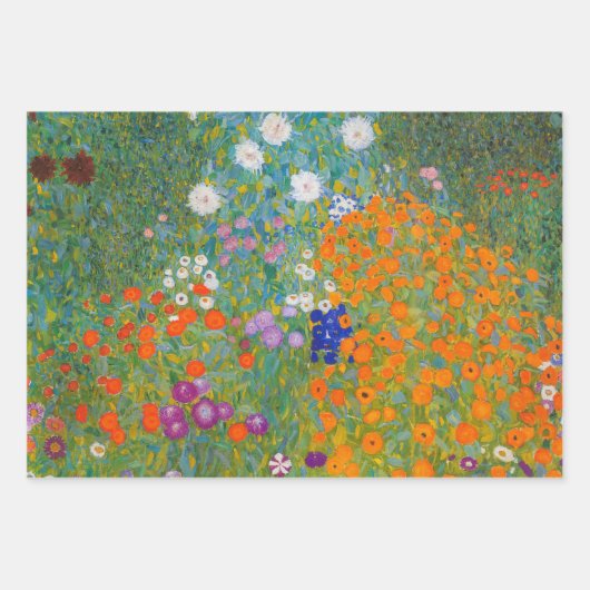 Feuille De Papier Cadeau Gustav Klimt - Jardin des fleurs (Devant 2)