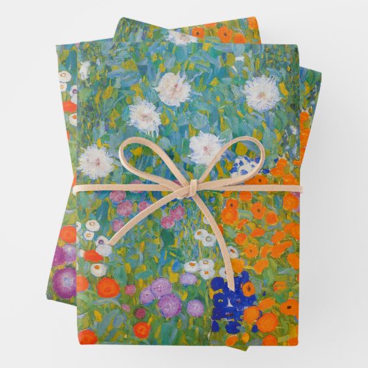 Feuille De Papier Cadeau Gustav Klimt - Jardin des fleurs (En situation)