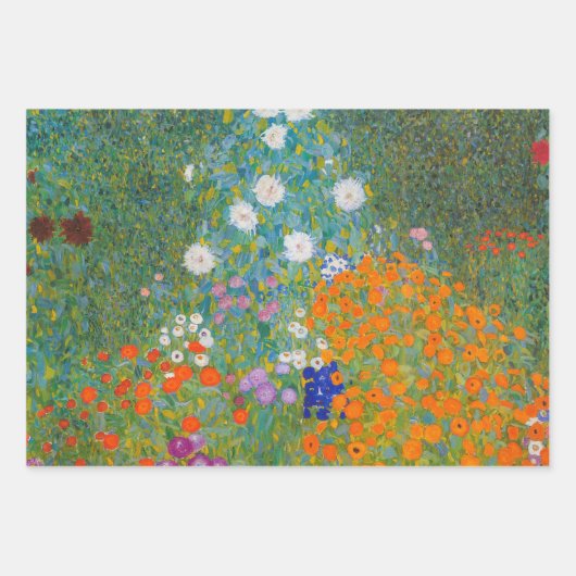 Feuille De Papier Cadeau Gustav Klimt - Jardin des fleurs (Devant)