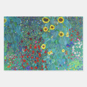 Feuille De Papier Cadeau Gustav Klimt, Jardin Fleur (Devant 3)