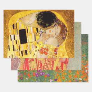 Feuille De Papier Cadeau Gustav Klimt La Peinture Classique Du Kiss
