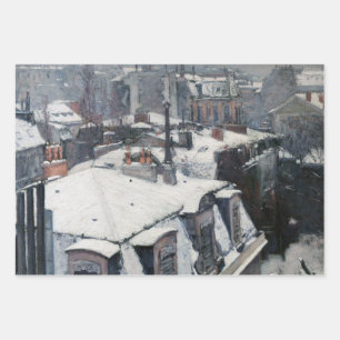 Feuille De Papier Cadeau Gustave Caillebotte - Toits dans la neige