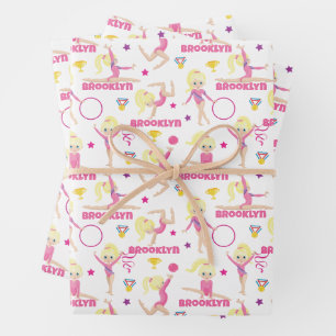 Feuille De Papier Cadeau Gymnaste Multicultural Personnalisé