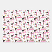 Feuille De Papier Cadeau Gymnaste Multicultural Personnalisé (Devant 3)