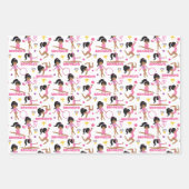 Feuille De Papier Cadeau Gymnaste Multicultural Personnalisé (Devant 3)