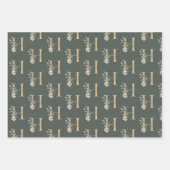 Feuille De Papier Cadeau H Monogramme Floral (Devant 2)
