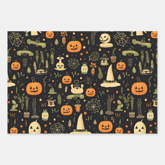 Feuille De Papier Cadeau Halloween (Devant)