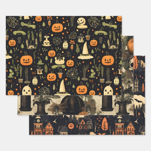 Feuille De Papier Cadeau Halloween (Lot)