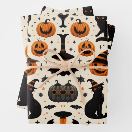FEUILLE DE PAPIER CADEAU HALLOWEEN (En situation)