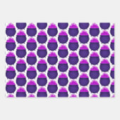 Feuille De Papier Cadeau Halloween Bat Purple (Devant 2)