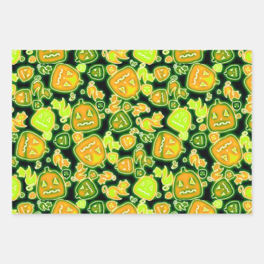 Feuille De Papier Cadeau Halloween brillant (Devant 2)