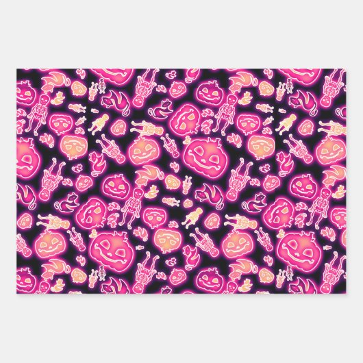 Feuille De Papier Cadeau Halloween brillant (Devant)