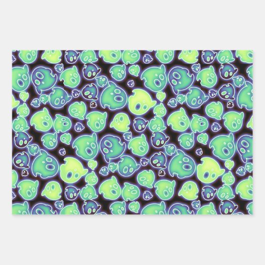 Feuille De Papier Cadeau Halloween brillant (Devant 3)