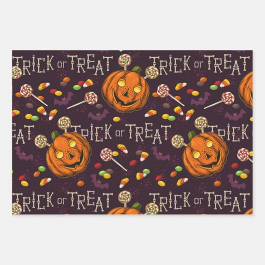 Feuille De Papier Cadeau Halloween Candy (Devant 2)