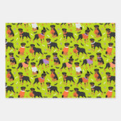 Feuille De Papier Cadeau Halloween Chien Rottweiler (Devant 3)