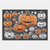 Feuille De Papier Cadeau Halloween citrouille (Devant 2)