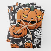 Feuille De Papier Cadeau Halloween citrouille (En situation)