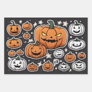 Feuille De Papier Cadeau Halloween citrouille