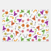 Feuille De Papier Cadeau Halloween Citrouille et Casquette de sorcière 2 (Devant)