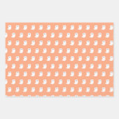 Feuille De Papier Cadeau Halloween Cute Ghosts Black et Orange Wrapper Pa (Devant)