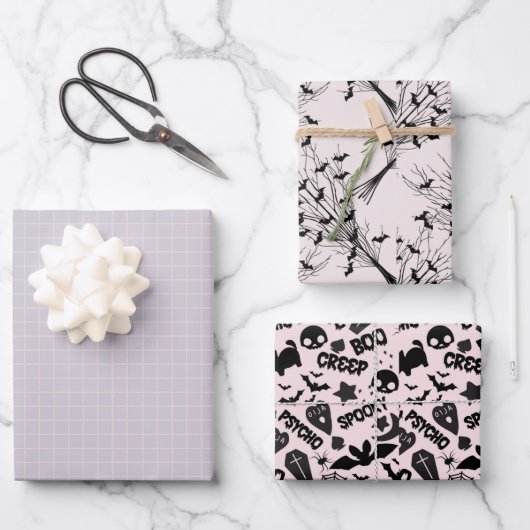 Feuille De Papier Cadeau HALLOWEEN déplaisant ET PEUR (Recto)