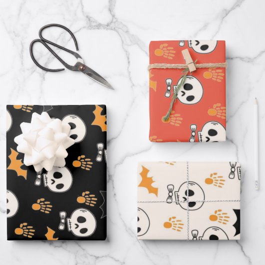 Feuille De Papier Cadeau Halloween éffrayant (Recto)