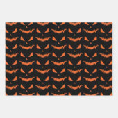 Feuille De Papier Cadeau Halloween effrayant Jack OLantern visage orange no (Devant 2)