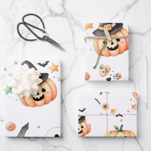 Feuille De Papier Cadeau Halloween Éffrayant premier (Recto)