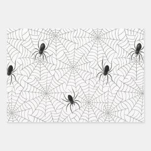 Feuille De Papier Cadeau Halloween éffrayante Déplaisante Spider Web