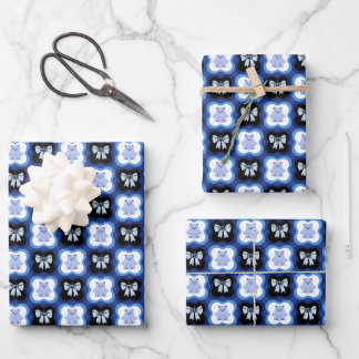 Feuille De Papier Cadeau Halloween en bleu
