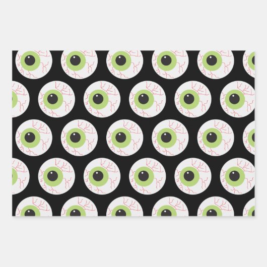 Feuille De Papier Cadeau Halloween Eyeball effrayant (Devant 3)