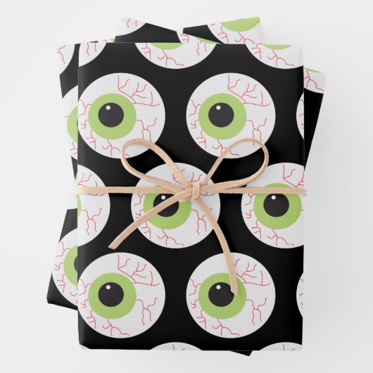 Feuille De Papier Cadeau Halloween Eyeball effrayant (En situation)