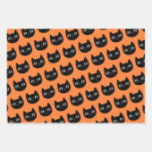 Feuille De Papier Cadeau Halloween Fantôme, Chat, Chute Éffrayante (Devant 3)