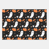 Feuille De Papier Cadeau Halloween Fantôme, Chat, Chute Éffrayante (Devant)