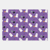Feuille De Papier Cadeau Halloween Fantôme violet orange noir Confetti (Devant)