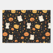 Feuille De Papier Cadeau Halloween Fun Kids Chats Citrouilles (Devant 3)