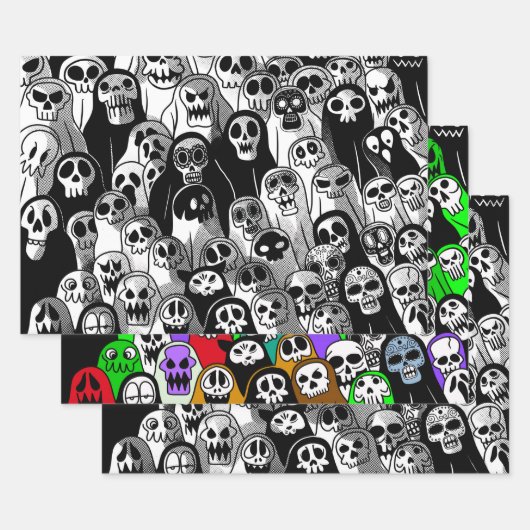 Feuille De Papier Cadeau Halloween Ghost (Lot)