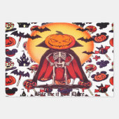 Feuille De Papier Cadeau Halloween gothique Dracula (Devant)