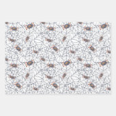 Feuille De Papier Cadeau Halloween noir Citrouille orange araignée grave (Devant 3)