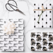 Feuille De Papier Cadeau Halloween noir et blanc classique