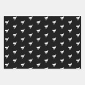 Feuille De Papier Cadeau Halloween noir orange blanc noir chat motif (Devant)
