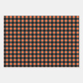 Feuille De Papier Cadeau Halloween Plaid Motif en noir et orange (Devant 2)