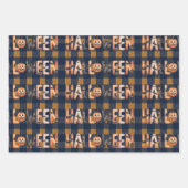 Feuille De Papier Cadeau Halloween Plaid Pumpkin (Devant 3)