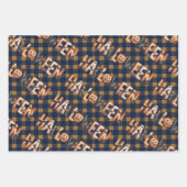 Feuille De Papier Cadeau Halloween Plaid Pumpkin (Devant)