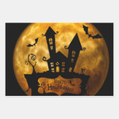 Feuille De Papier Cadeau Halloween Pleine lune Witch Maison Éffrayante (Devant 3)