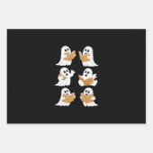 Feuille De Papier Cadeau Halloween Professeur Ghost Lecture Livres Librairi (Devant)