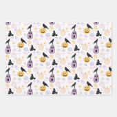 Feuille De Papier Cadeau Halloween Raven et Orange Citrouille (Devant 3)