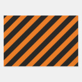 Feuille De Papier Cadeau Halloween rayures orange noir blanc (Devant)