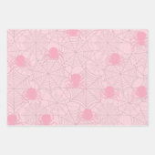 Feuille De Papier Cadeau halloween rose chauve-souris et araignée (Devant)