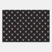 Feuille De Papier Cadeau Halloween rose et noir (Devant 3)